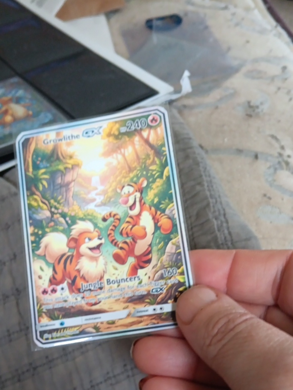 Pokemon Growlithe GX Trading Card - Orange, White, Green, Blue